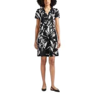 Caractere Womens Cotton Black White Floral Mini Dress Lightweight Cap Sleeve 6/8